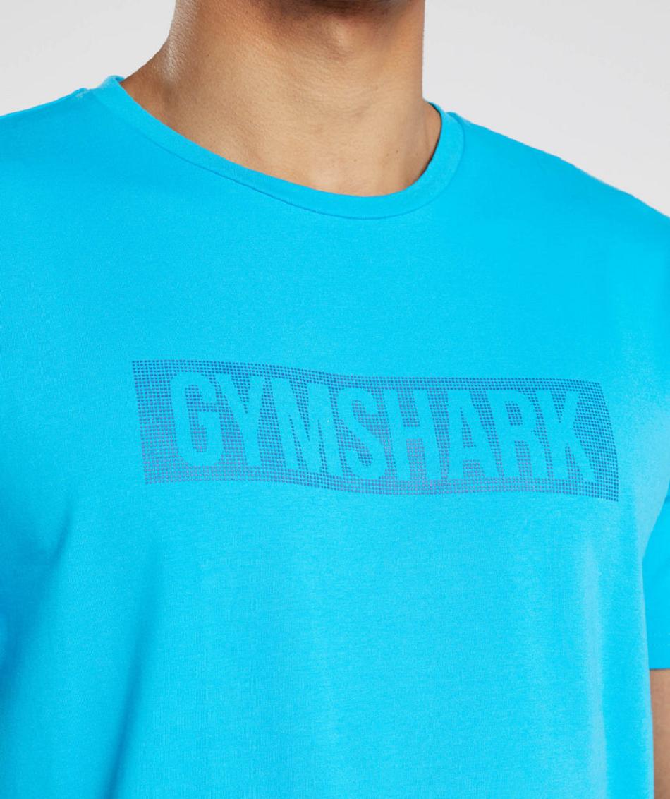 T Shirts Gymshark Block Hombre Gris Oscuro Azules | CO 3287KOR